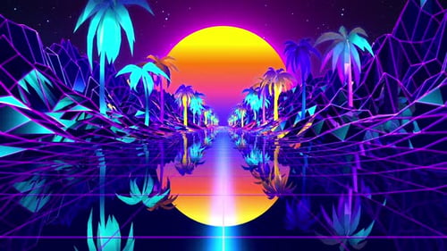 Digital Retro Landscape