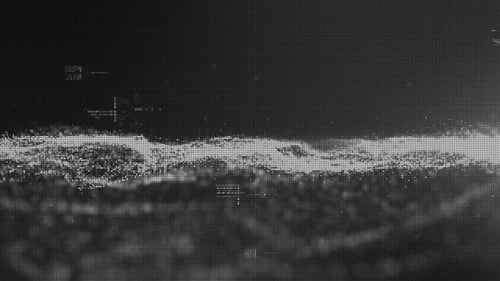 Futuristischer, geheimnisvoller digitaler Wellen-Partikel Flow 02