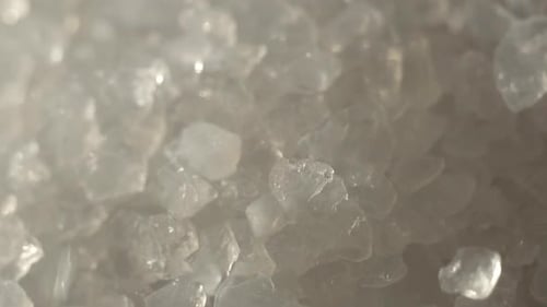 Close-up of Glistening Crushed Ice Cubes