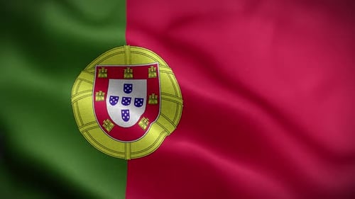 Realistic Waving Portugal Flag Loop Animation