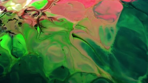 Abstract Swirl of Pink, Light Pink, and Green Paint