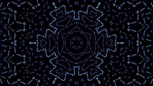 Abstract Glowing Blue Cyan Kaleidoscope Background Animation