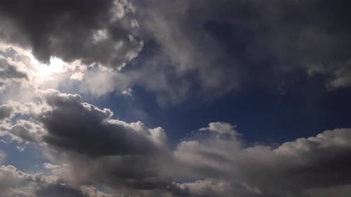Time Lapse of Clouds Moving in Blue Sky