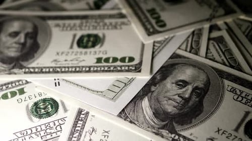 Close Up of US One Hundred Dollar Bills