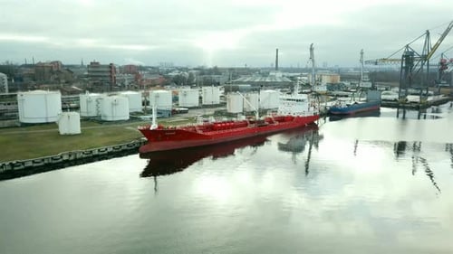 Cargo ship in port