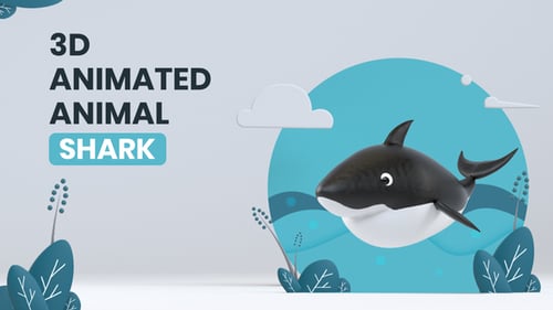 Animated 3D Cartoon Orca Killer Whale Loop