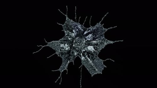 Fluid Water Splash Effect on Black Background