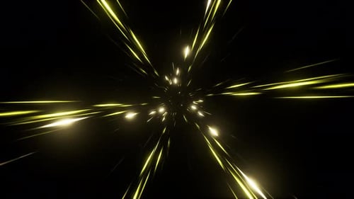 High Speed Pass Through Yellow Light Streak Tunnel 4K 01