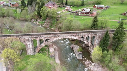 Old railway bridge viaduct.