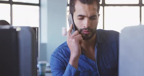 Businessman working in modern office