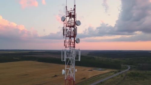 Telecommunication tower 5G. Telecom tower antenna