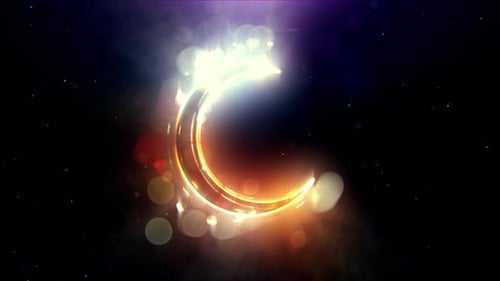 Glowing Ramadan Kareem Calligraphy Animation with Crescent Moon
