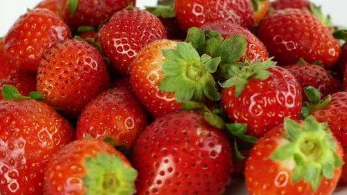Pile of Fresh Red Strawberries Close Up