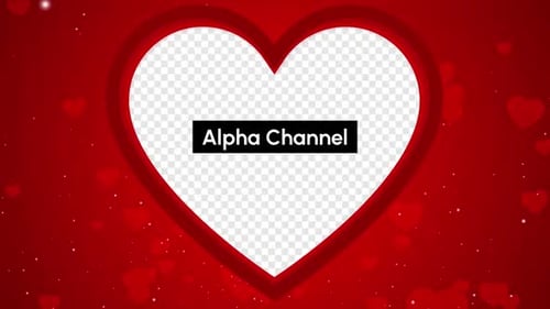 Romantic Animated Heart Frame with Sparkles and Alpha Channel