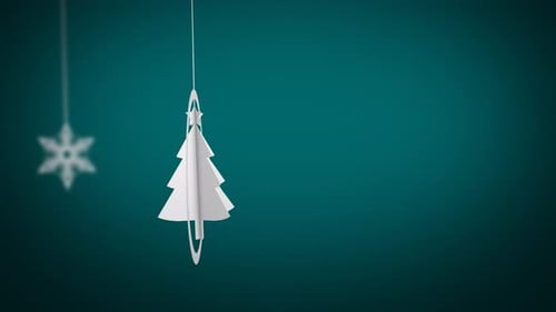 Minimalist Paper Cut Christmas Ornament Loop Animation