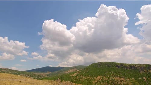 Beautiful Summer Rain Steppe Mountain Clouds