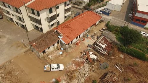 Aerial View of Home Construction and Renovation Site