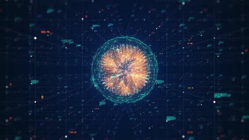 Big-Data-Konzept. Digitaler Datenfluss. Übertragung von Big Data.