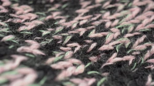 Close Up of Textured Knitted Pink and Black Fabric
