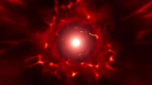Abstract Fiery Red Energy Tunnel Loop Background