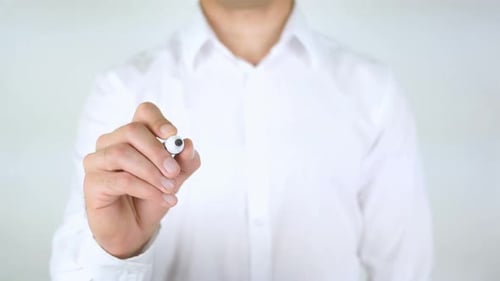 Writing Decrease with Marker on Clear Surface