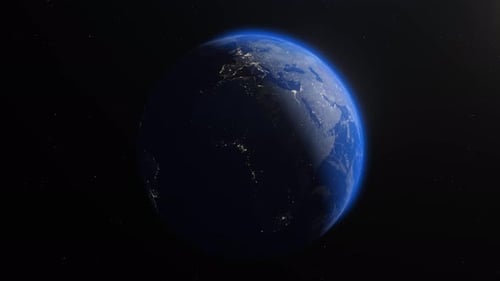 Realistic Planet Earth Rotation with Day to Night Cycle