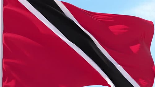 Trinidad and Tobago Flag Waving Realistic Loop