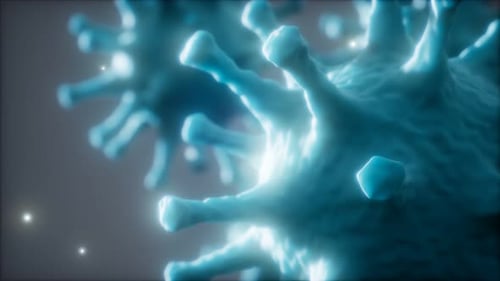 Glowing Microscopic Virus Cell Animation