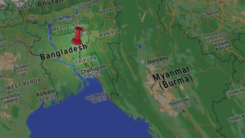 Animated 3D Map Pin Drop on Bangladesh