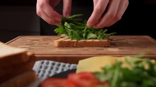 Making a Gourmet Sandwich with Fresh Ingredients