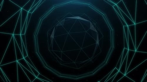 Neon Technology Loop mit abstrakten 3D-Linien