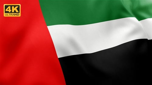 Realistic United Arab Emirates Flag Waving Loop
