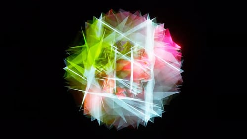 Abstrakte Kristallfigur, die im Weltraum schwebt 01