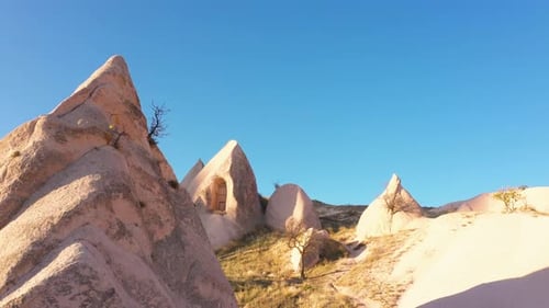 Cave Dwellings in Uchisar, Cappadocia, Turkey.