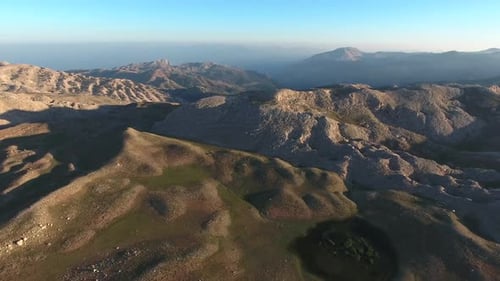 High Altitude Mountain Lake Topography in Morning