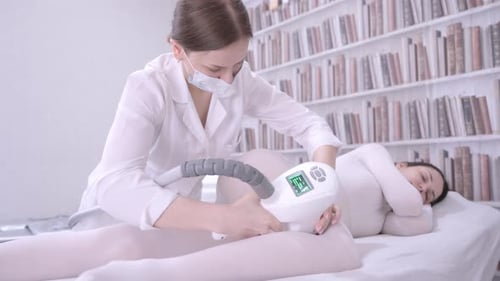 Woman Receiving Leg Massage at Medical Spa