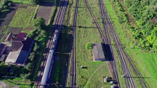 Colorful Freight Trains on the Railway Station
