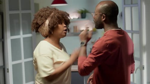 Arguing Couple Having a Conflict Indoors