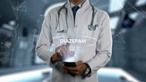 Diazepam Male Doctor Hologram Medicine Ingrident