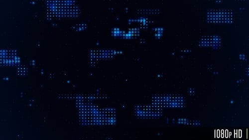 Digital data nodes sending communication on a still background loop