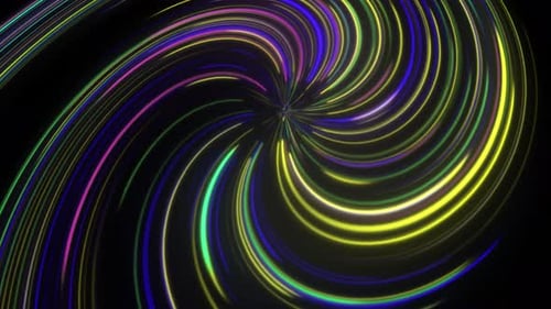 Colorful Geometric Swirl Neon Background Loop
