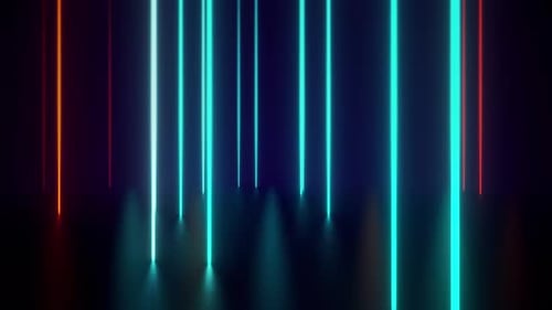 Blue And Orange Standing Light Bars In An Endless Loop