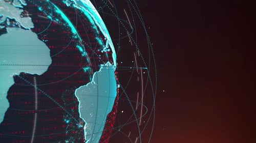 Digital Global Network Connection Earth Animation