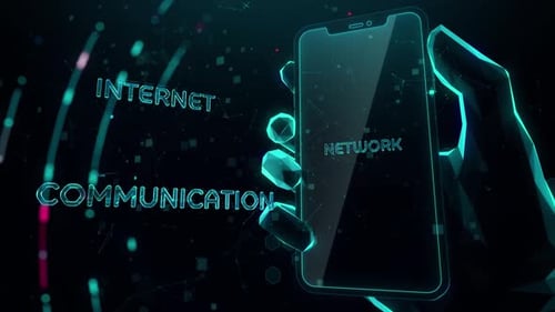 Futuristic Digital Technology and Business Communication Opener