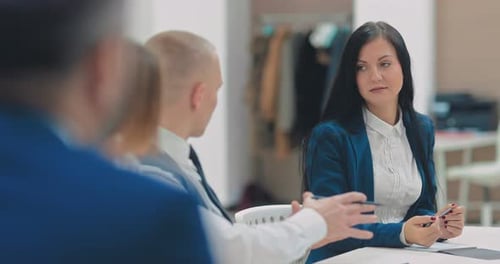 Business Meeting in Modern Office with Colleagues