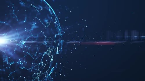 Digital Network Connection Plexus Sphere Technology Background Loop