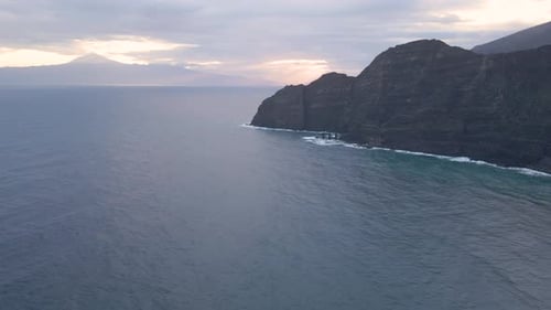 Aerial View of Cliffs in Hermigua La Gomera Canary Islands