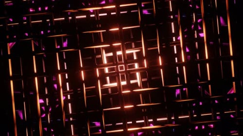 Futuristic Pulsating Grid Light Abstract Background