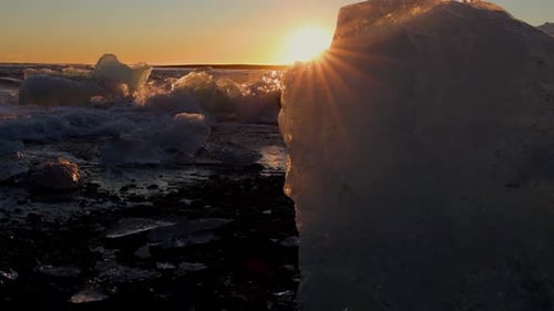 Iceland Black Sand Beach Icebergs