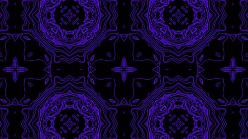 Abstract Purple Line Art Kaleidoscope Pattern Animation